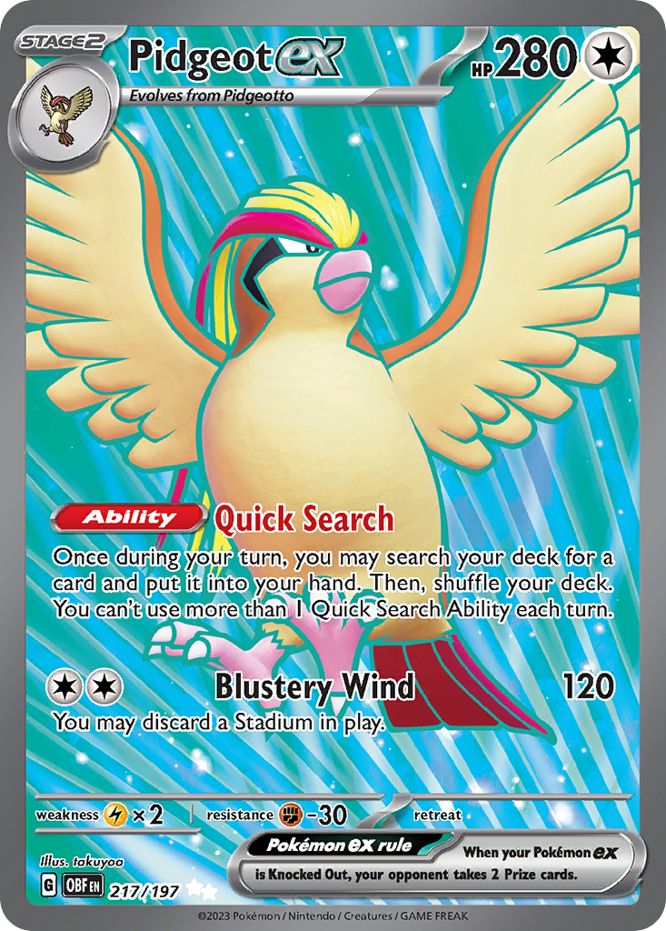 Obsidian Flames Pidgeot EX #217/197
